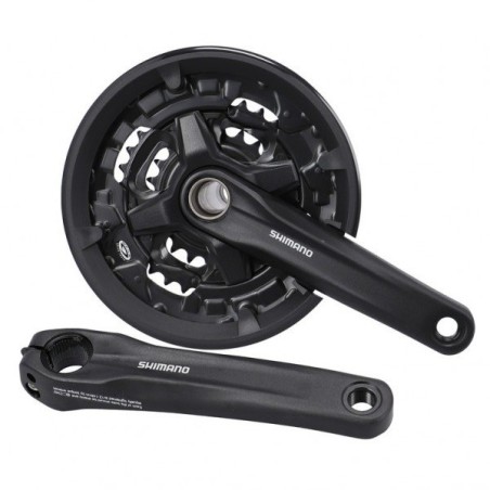 Shimano 9 speed Kranksæt 44-32-22 Tænder, FC-MT210-3, Sort