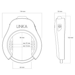 Linka Cykellås - Smart Lock Elektronisk Bluetooth